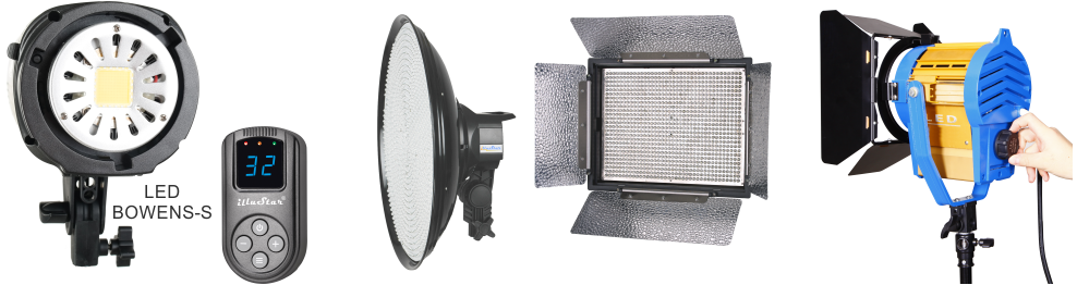 Kit éclairage studio LED, 2x LEDB-500 Lampe LED 50W pour studio, numérique,  2x trépied 195cm, 2x boîte à lumière ø80cm, WR-L99 -  - GSL SA